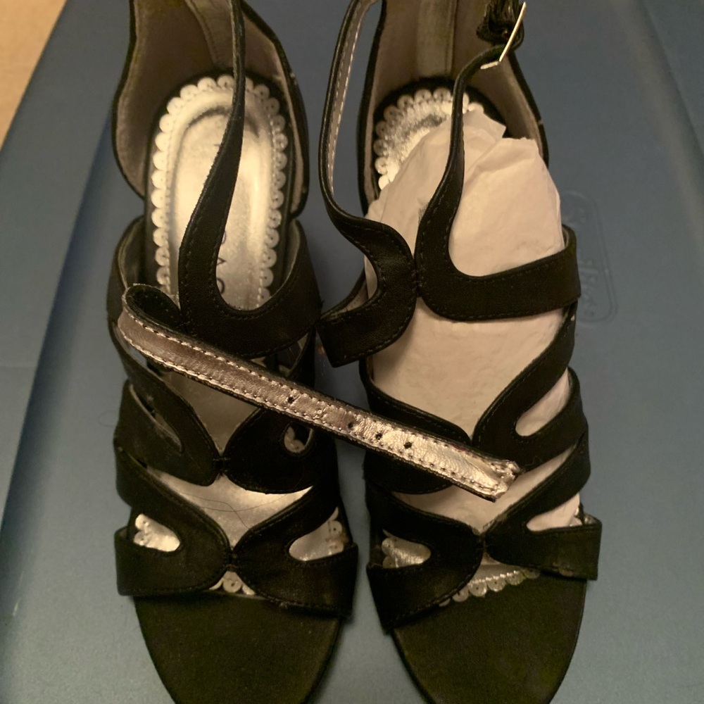 Rampage Black Strappy Heels